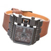 Men Wide Leather Strap Unique Designer Quartz Watch , OULM 3364 Brand Original Fashion Rectangle Watches