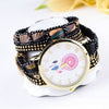 Unique Colorful Leather Strap Women Wristwatches Brand Quartz Watch, Fashion Bohemia Style Women Watches