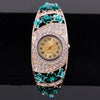 Flowers Ornament Watch Rhinestone Inlaid Bracelet Watch Unique Design Women