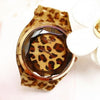 Unique Leopard Print Big Round Dial PU Leather Strap Analog Quartz Watch - WoMaGe A35 Women Fashion